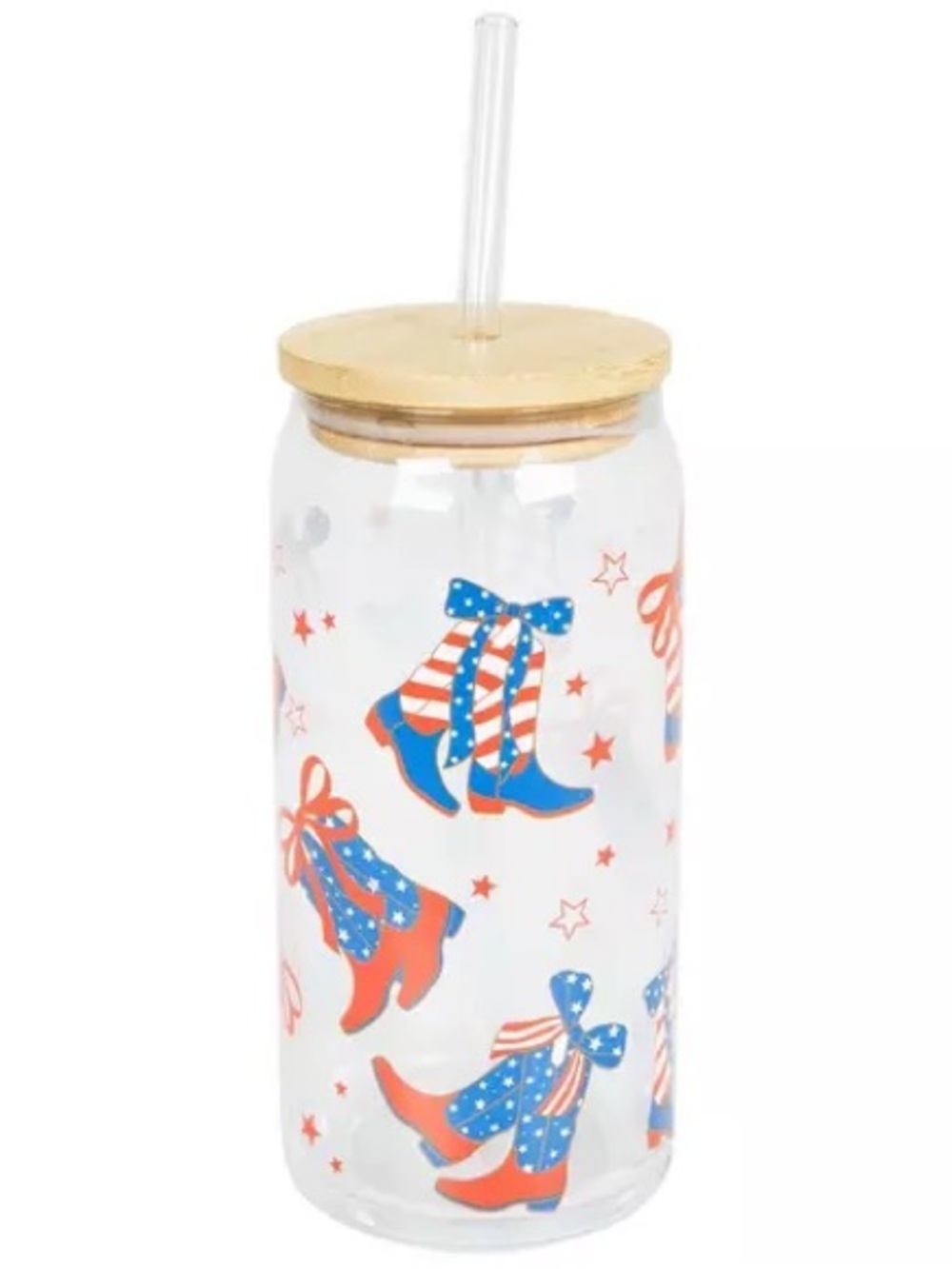 Cowgirl Boots & Stars Glass Tumbler